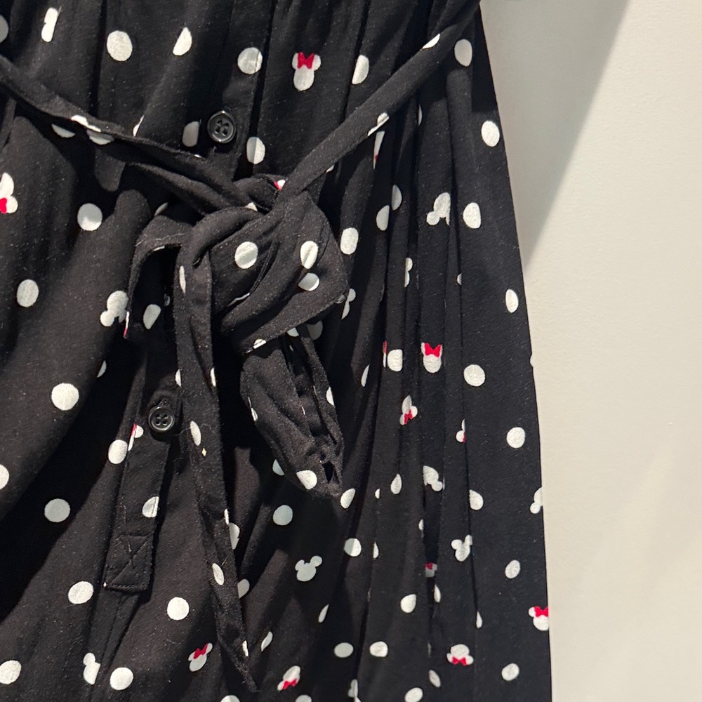 Women's Black Polka Dot Tie-Waist Romper - Picture 6 of 9